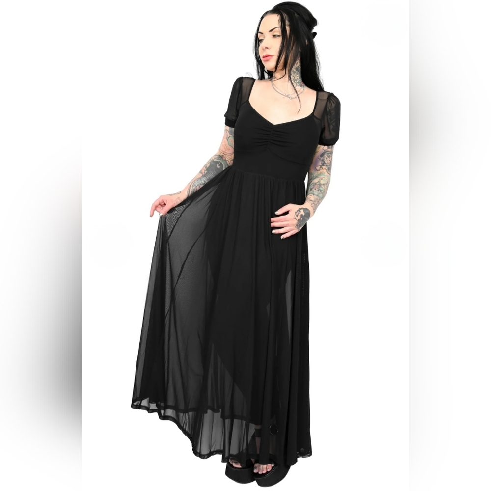 Foxblood Lily Mesh Maxi Dress